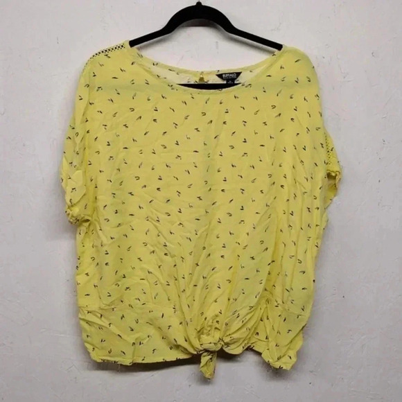 Buffalo David Bitton XL Lattice Trim Sleeves Keyhole Back Blouse - Picture 1 of 9